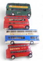 Ambrico and other white metal handpainted buses, including a 1927 Leyland TD1, AEC RT3 London Transp