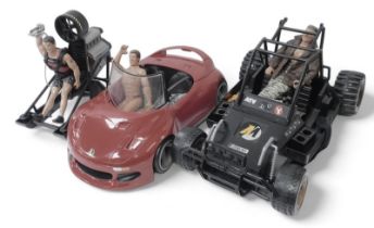 Hasbro Action Man figures and vehicles, to include Action Man ATV, Action Man sports car, Action Man