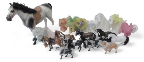 Hasbro My Little Pony figures, and other equestrian related figures, to include Sindy's horse, etc.