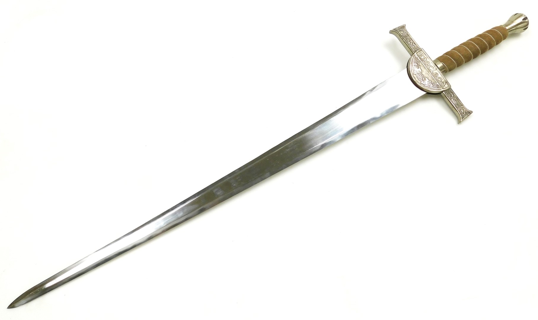 A replica Macleod clan sword, with leather scabbard, 102cm long. - Image 3 of 4