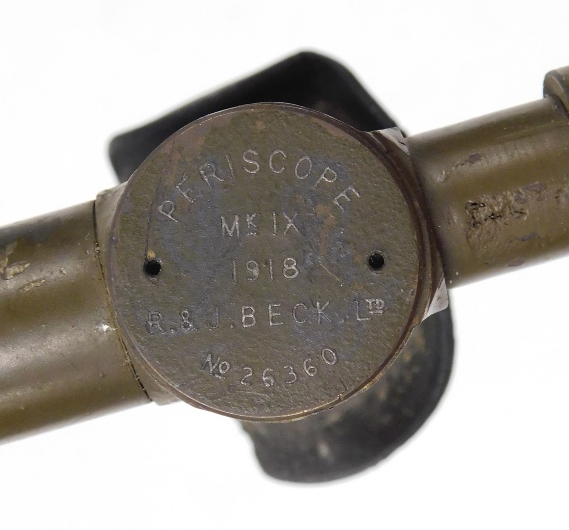 A WWI Mk IX trench periscope, 1918, by R & J Beck Ltd, number 26360, 58.5cm high. - Image 2 of 3