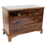 A 19thC mahogany chest of drawers, the top with a moulded edge, with two short and three long drawer