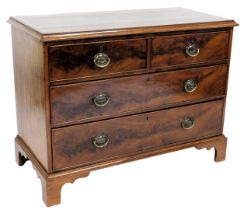 A 19thC mahogany chest of drawers, the top with a moulded edge, with two short and three long drawer