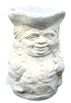 A concrete planter modelled as a Toby character jug, 42cm high.