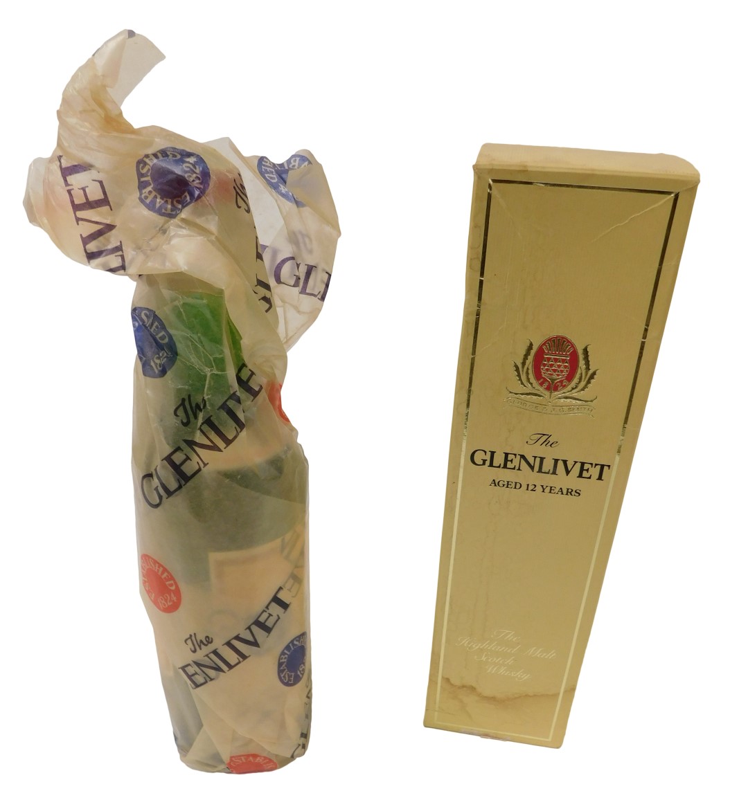 A bottle of the Glenlivet scotch whisky, aged 12 years, 75cl boxed.