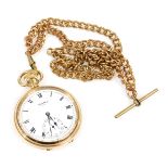 An early 20thC Vertex Revue gentleman's gold plated pocket watch, open face, keyless wind, circular