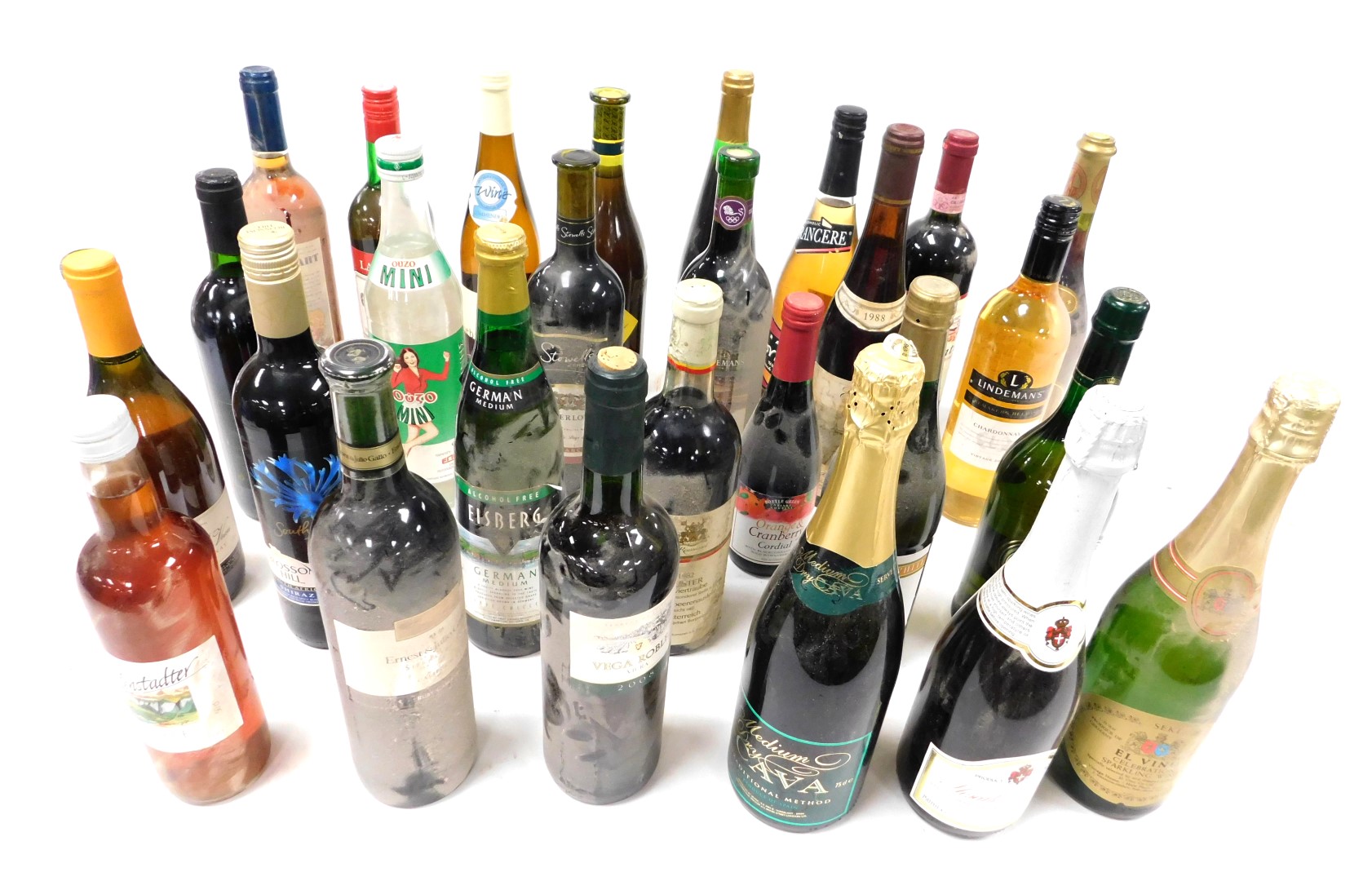Mixed wines and spirits, including Eschner Blauburgunder 1988, Ruster Trockenbeerenauslese 1982, Cro