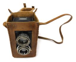 A Voigtlander TLR camera, with Compur Brillant and Rapid-S-O 1:2.2 lenses, cased.