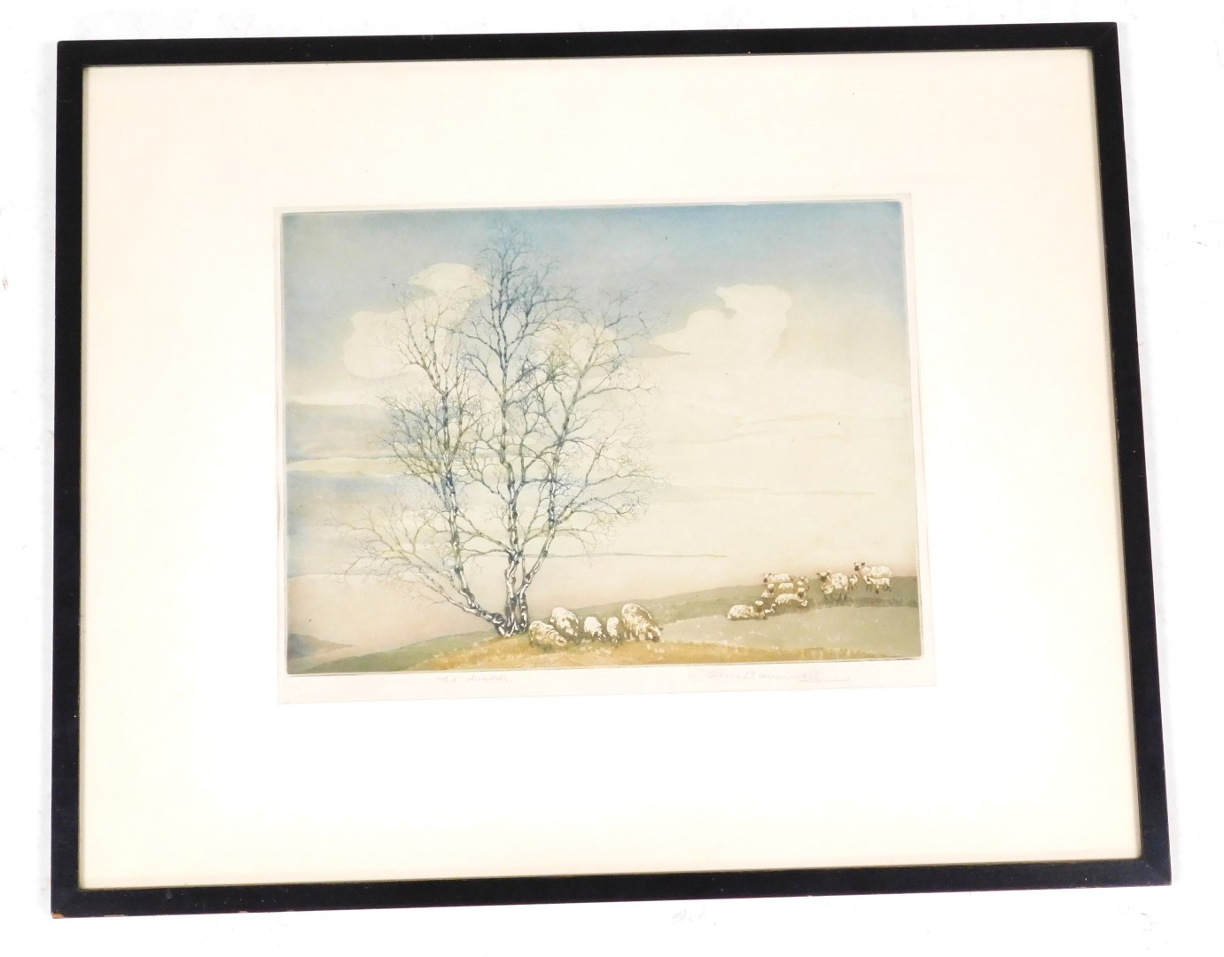 Alice Barnwell (British, 1910-1980). The Wolds, coloured artist proof etching, signed and titled in - Image 2 of 3