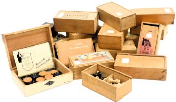 A selection of Staunton pattern and other chess sets, dominoes and drafts, all boxed. (qty)