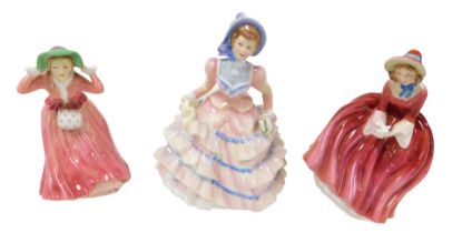 A Royal Doulton figure modelled as Hannah HN3369, another of Denise HN2273 and an Alton figure model