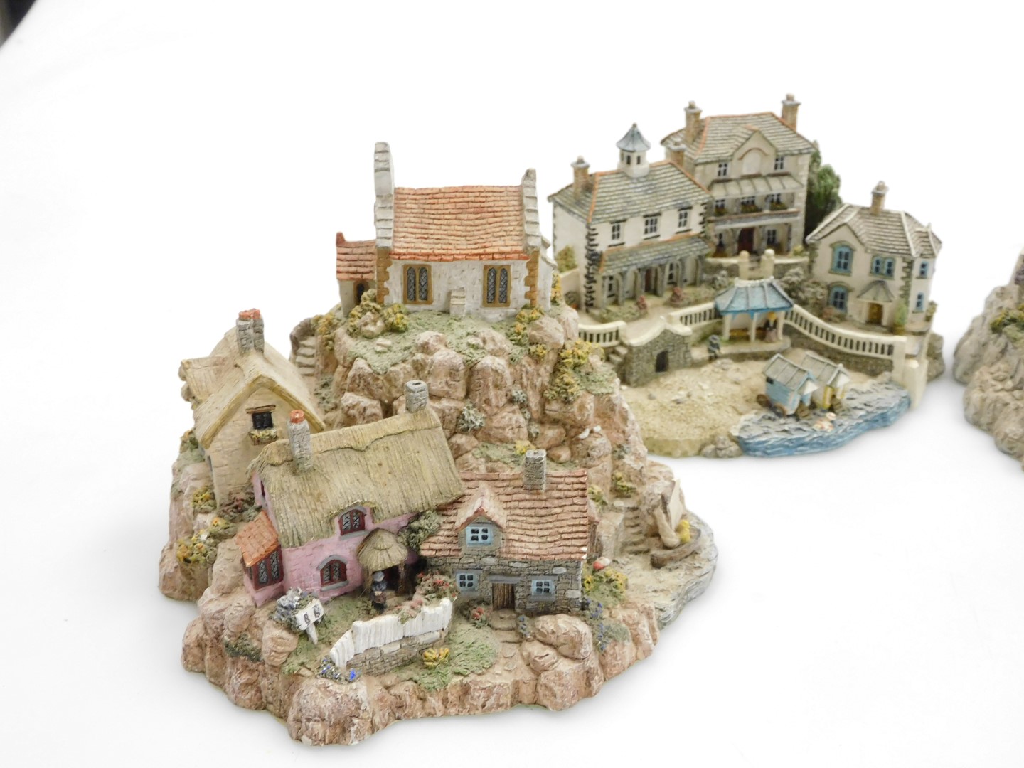 A group of Lilliput Lane and Danbury Mint sculptures, including Salters Quay, Fisherman's Cove, The - Image 2 of 4