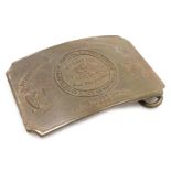 A commemorative belt buckle for the Committee of Vigilance of San Francisco, stamped verso king!, Or