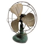 An early 20thC Woodheads of Lincoln Ltd electric fan, 43cm high.