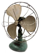An early 20thC Woodheads of Lincoln Ltd electric fan, 43cm high.