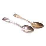 A George III silver Old English pattern tablespoon, London 1814, and a George IV silver Old English