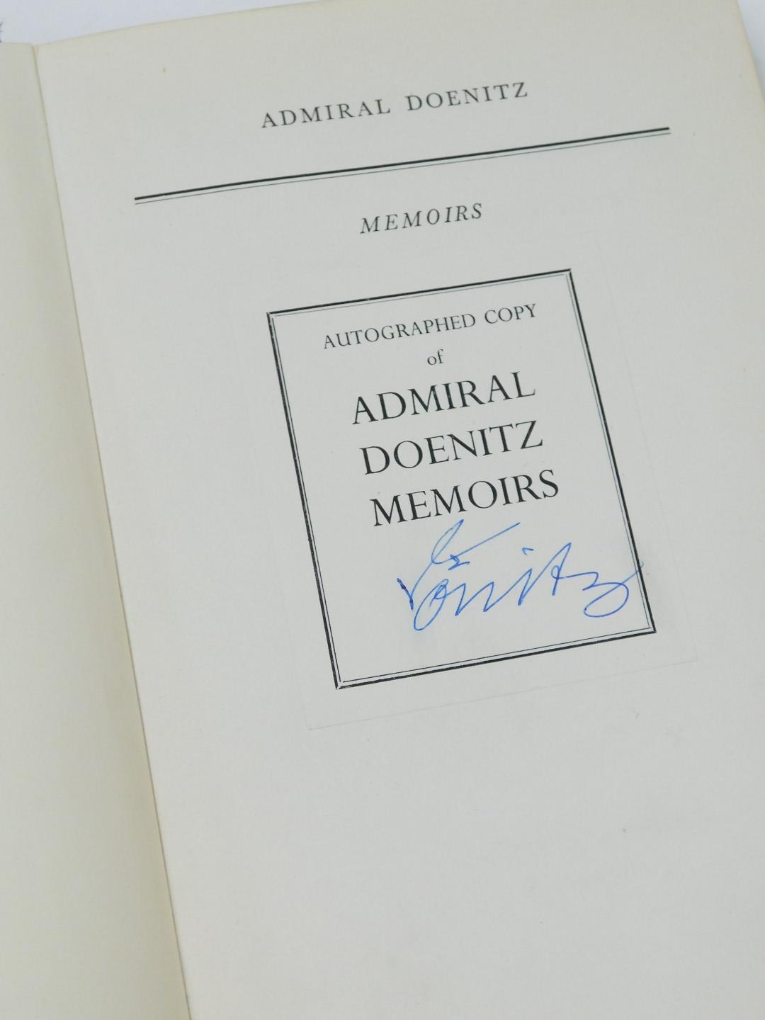 Doenitz (Admiral Karl). Memoirs, Ten Years and Twenty Days, translated by R H Stevens, autographed c - Image 2 of 4