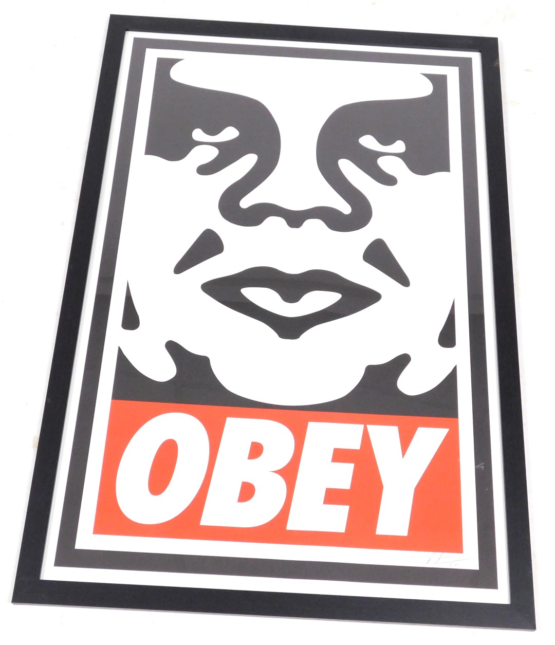 Shepard Fairey (American, B.1970). Obey facial print, signed, 90cm x 60cm. - Image 2 of 3