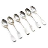 A set of six Victorian silver teaspoons, monogram engraved, Henry Holland, London 1874, 3.87oz.