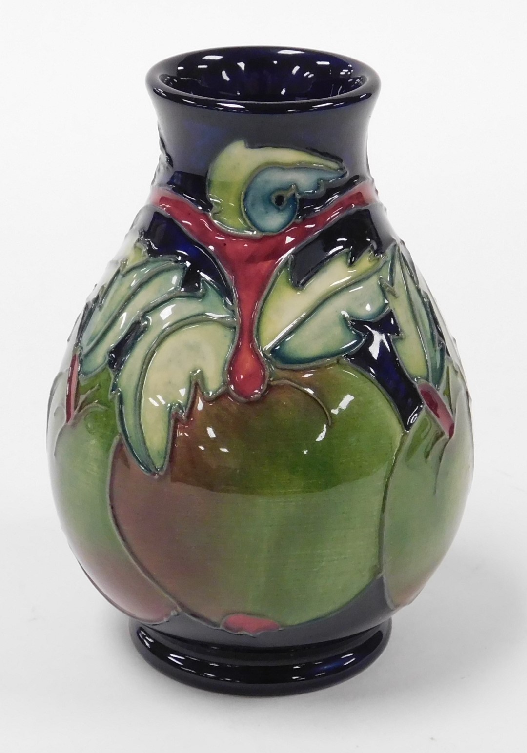 A Moorcroft pottery Apples pattern vase, of baluster form, decorators initials CB, painted and impre - Image 2 of 3