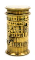 A Watkins late 19thC patent brass exposure meter, manufactured by R Field and Company Birmingham, 6.