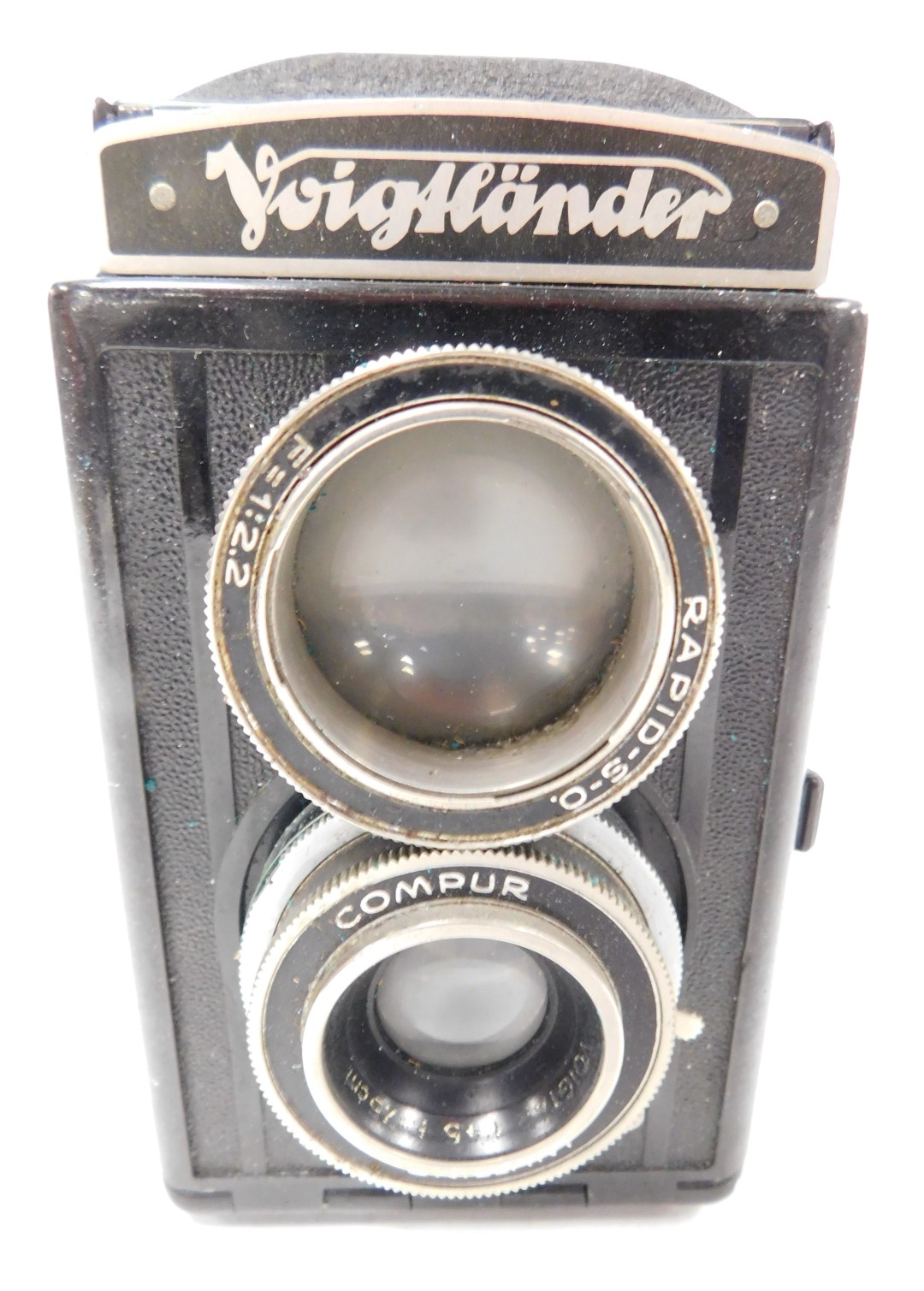 A Voigtlander TLR camera, with Compur Brillant and Rapid-S-O 1:2.2 lenses, cased. - Image 2 of 3