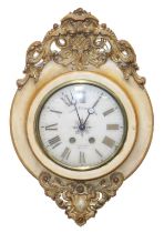 A late 19thC parcel giltwood and gesso wall clock, by James Ritchie and Son Leith Street Edinburgh,