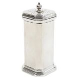 A George V silver pepperette, of pillar box form, Birmingham 1919, 3.39oz.