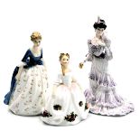 A Coalport porcelain figure of Eugenie, First Night at the Opera, Golden Age, limited edition, toget