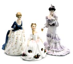 A Coalport porcelain figure of Eugenie, First Night at the Opera, Golden Age, limited edition, toget