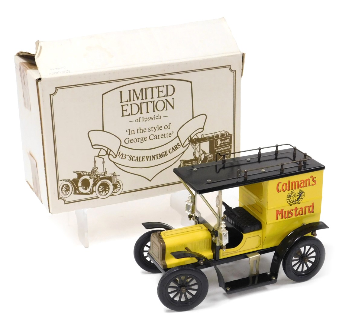 A limited edition of Ipswich vintage model Colman's mustard van, in the style of George Carette, sca