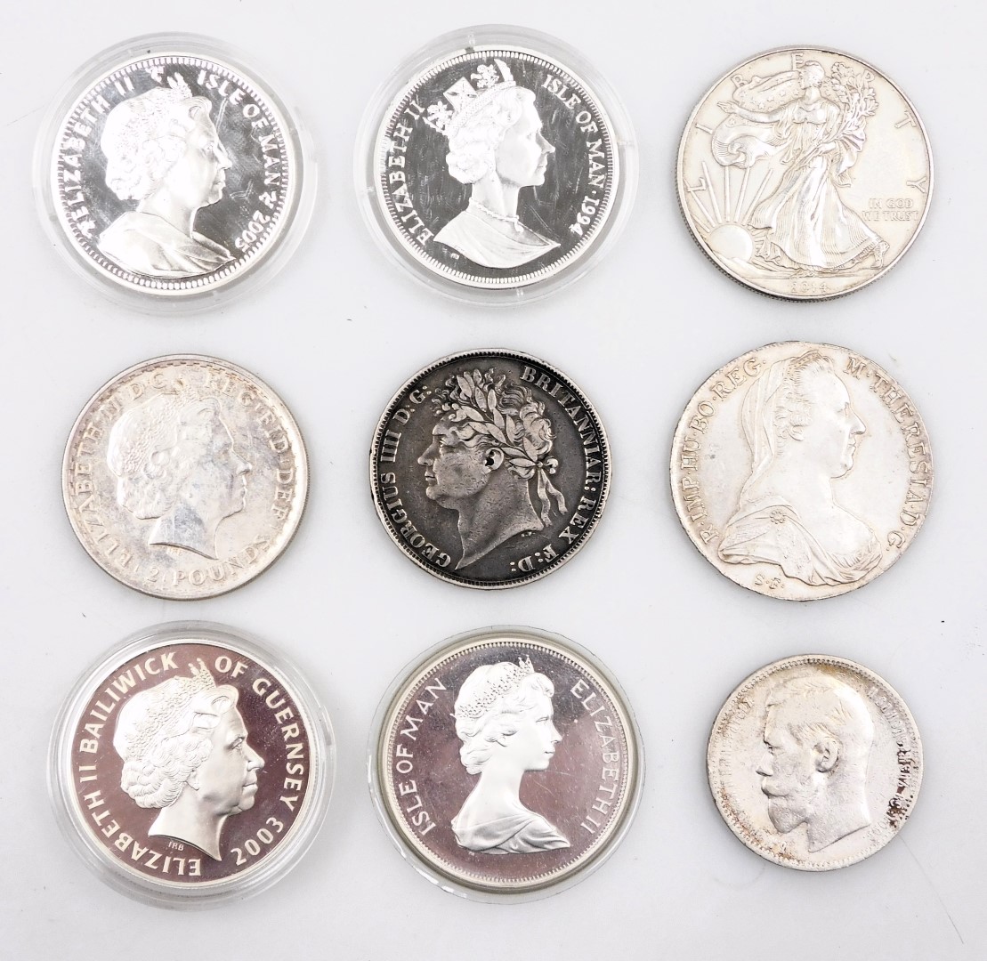 William IV and later silver coinage, and commemorative coins, including a George IV half crown 1821, - Image 5 of 5