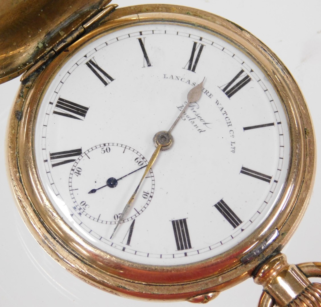 An early 20thC Lancaster Watch Company Ltd gold plated gentleman's full hunter pocket watch, for Pre - Image 2 of 5