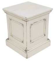 A Victorian painted pine pedestal, 64cm high, 54cm square.