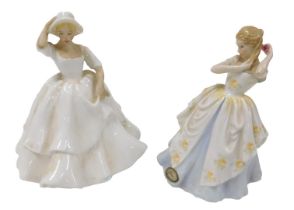 A Royal Doulton figure modelled as Laura, HN2960, and another of Samantha, HN2954. (2)