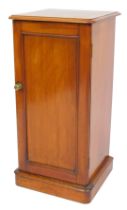 A Victorian mahogany pot cupboard, the rectangular top with a moulded edge, above a single panelled