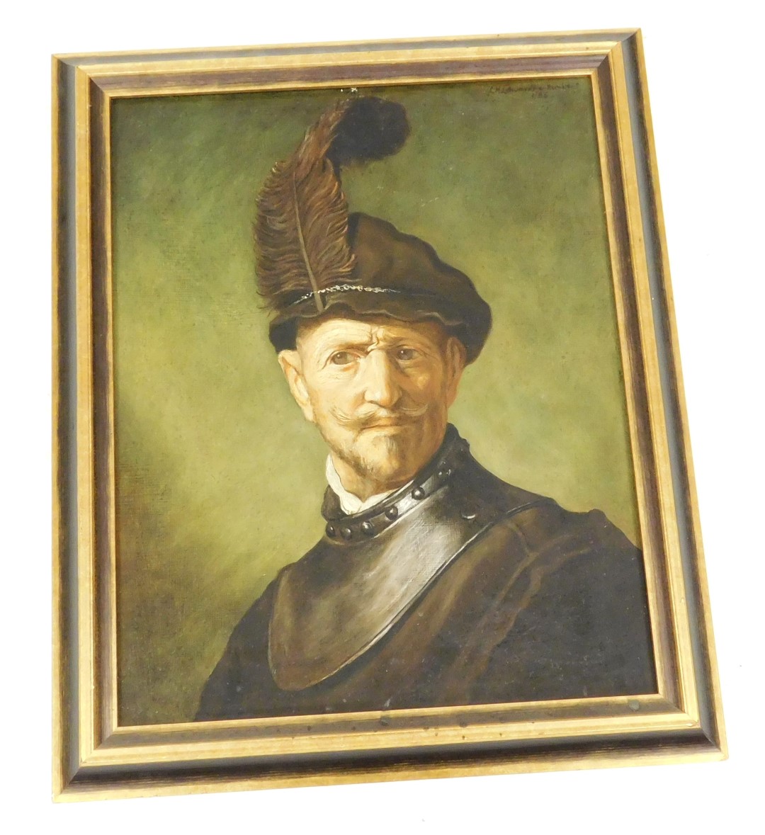 Continental School (20thC). Portrait of a military gentleman, head and shoulder study, oil on canvas - Image 2 of 2