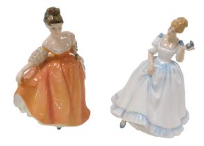 A Royal Doulton figure modelled as Paula, HN3234, and another as Fair Lady HN2835. (2)