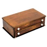 A Victorian mahogany and ebonised collectors chest, of two drawers, 16.5cm high, 54.5cm wide, 31cm d