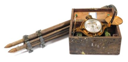 A John Davis and Son of Derby Ltd compass, model number 4141, cased, together with a tripod stand. (