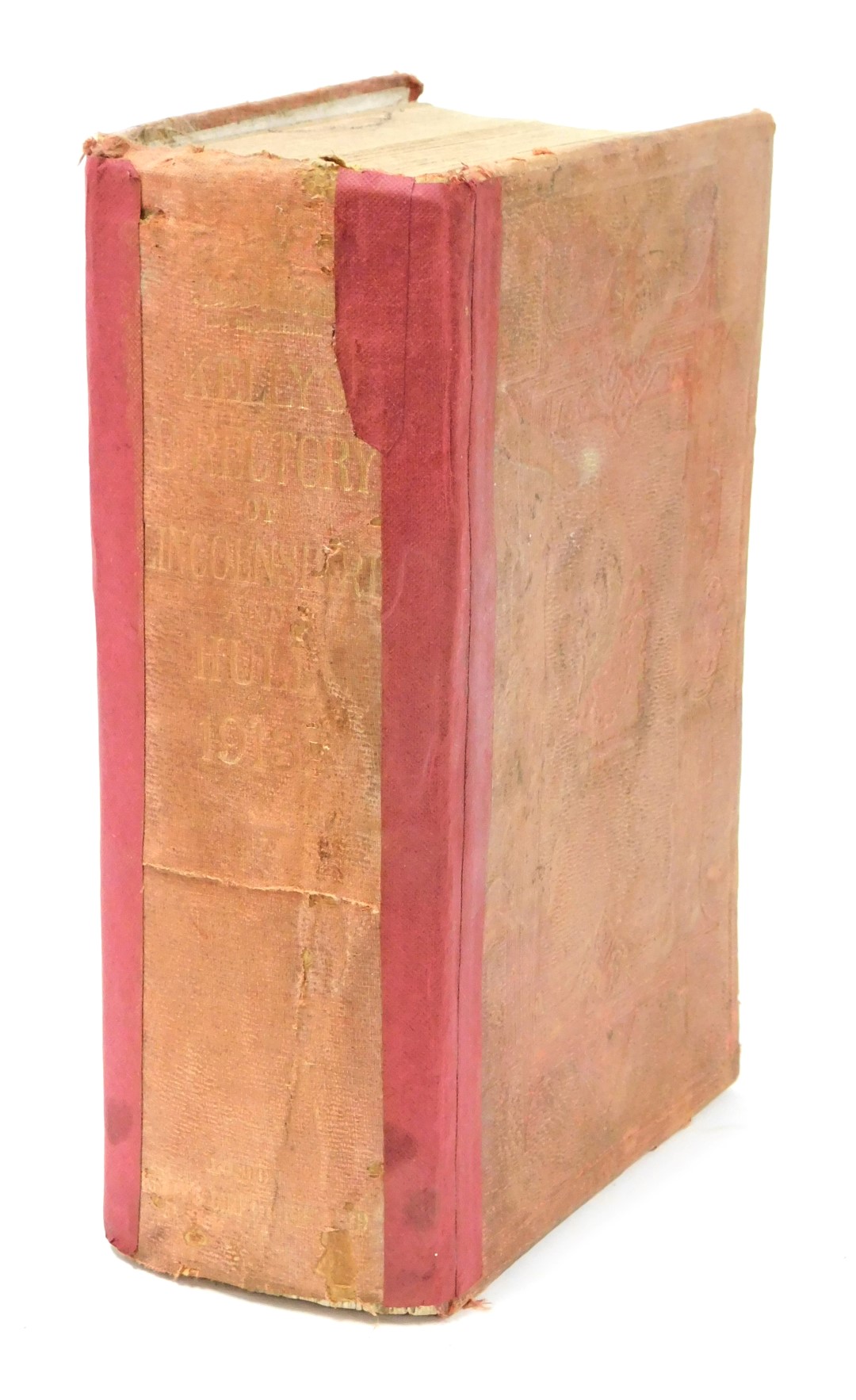 A Kelly's Directory of Lincolnshire, with the city of Hull, 1913, gilt tooled red cloth, published b