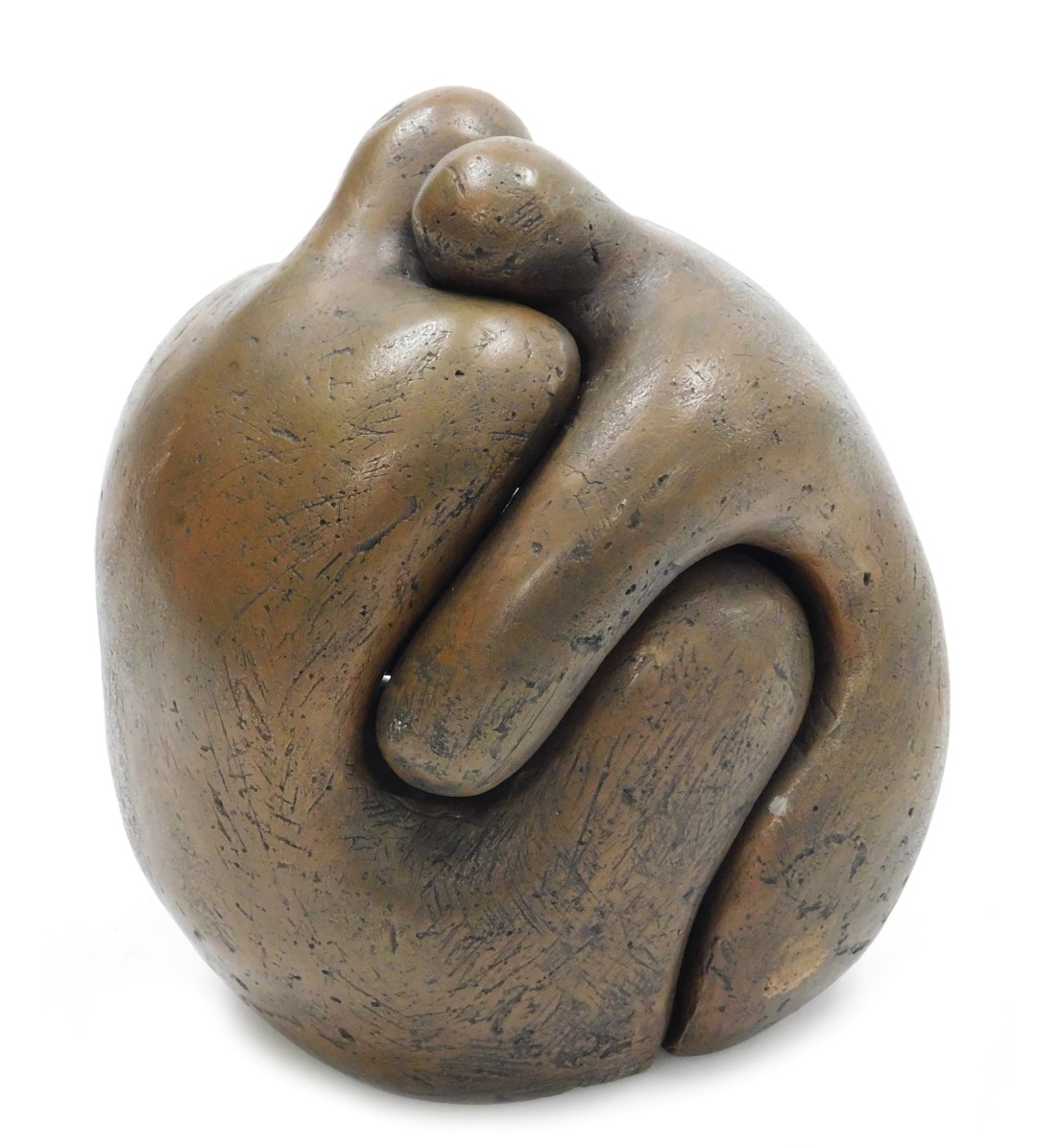 Aldo D'Adamo (Italian, 20thC). Interlocking figures, bronze sculpture, limited edition 13/50, with c