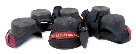 Five vintage Salvation Army bonnets.