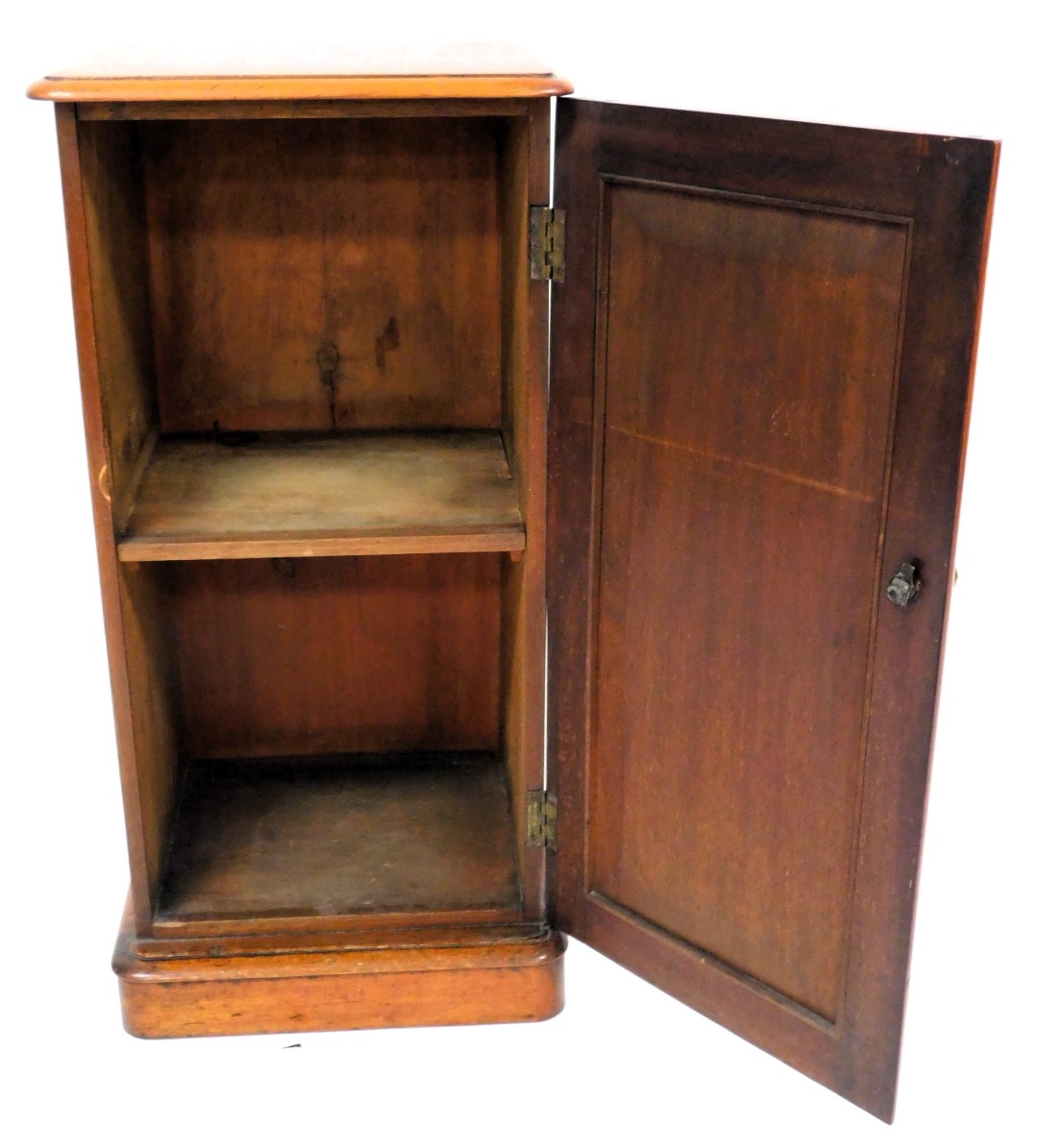 A Victorian mahogany pot cupboard, the rectangular top with a moulded edge, above a single panelled - Image 2 of 2