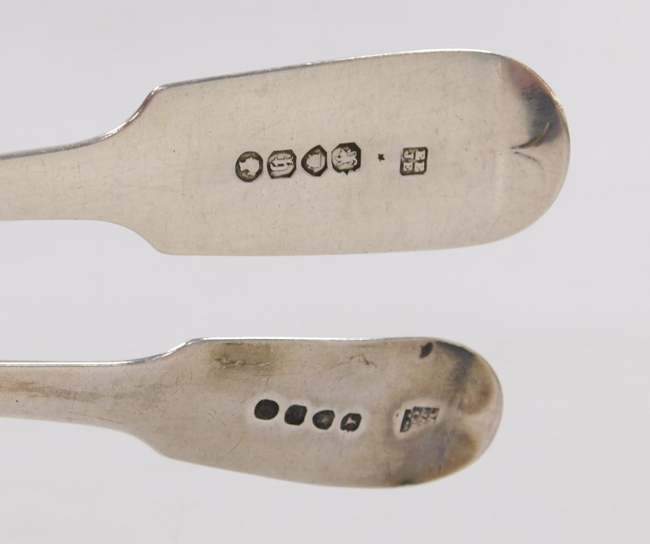 A George III Old English pattern tablespoon, monogram engraved, London 1812, and a Victorian Old Eng - Image 2 of 2