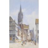 Margaret J Lovell (British, Ex.1899-1931). Saint Pol de Leon, Finistere, watercolour, signed, title