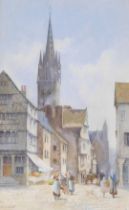 Margaret J Lovell (British, Ex.1899-1931). Saint Pol de Leon, Finistere, watercolour, signed, title