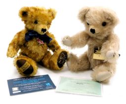 A Merrythought teddy bear, for the London 2012 Olympic Games, together with a copy of the first Merr