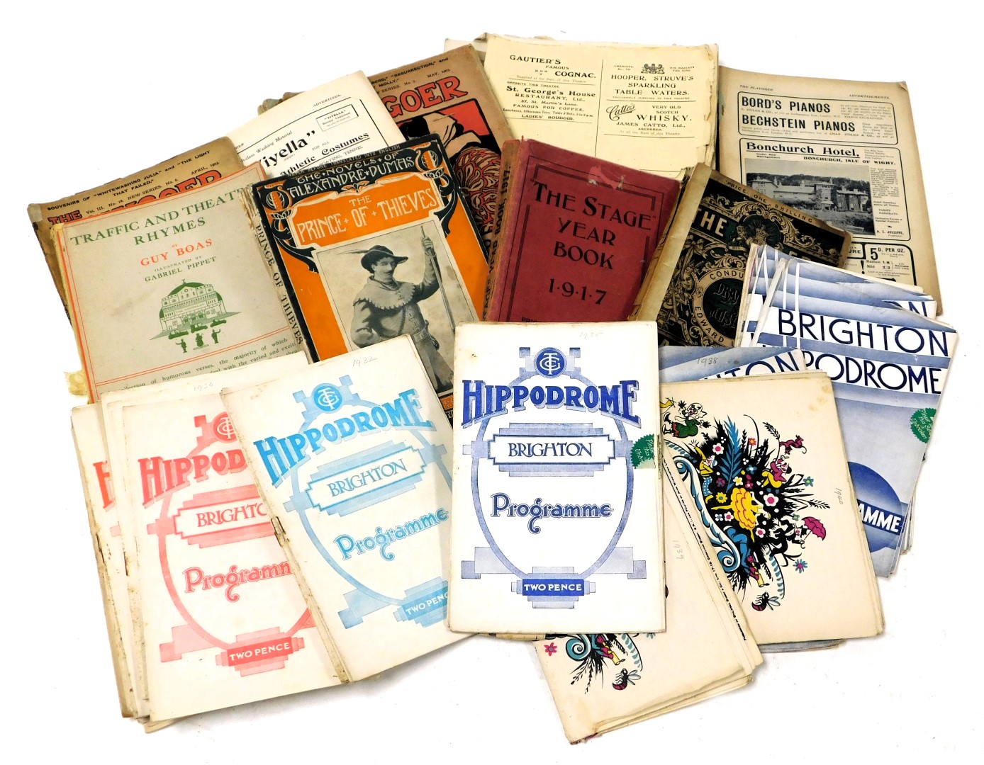 Victorian and later theatre programmes, for the Brighton Hippodrome, Royal Pier Southampton, Prince'