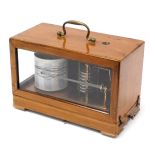 WITHDRAWN PRE-SALE. An early 20thC barograph, serial number M440/45/59, mahogany cased, 31cm wide.